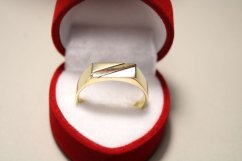 Zlatý prsteň-viacfarebné zlato- lesklo-matná úprava-14karátov