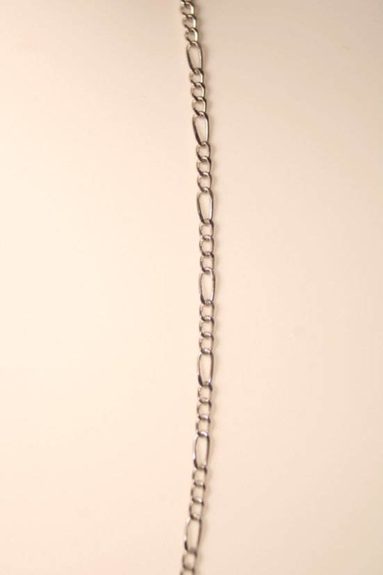 Strieborná retiazka Figaro, rhodium, 45 cm, 2,61 g, 925/1000