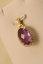 Prívesok- fialový kameň- zirkóny- žlté zlato- 14 karátov