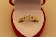 Zlatý prsteň - Retiazkový vzor - Žlté zlato - 14k