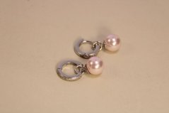 Náušnice- kruhy- swarovski crystals- perlička- striebro