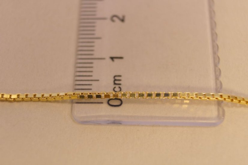 Zlatá retiazka vzor Cube - kocka, žlté zlato, 42 cm, 2,26 g, 14k 585/1000