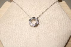 Strieborná celebritka s príveskom zdobeným zirkónmi a srdiečkami, rhodium, 39,5-45 cm, 2,23 g, 925/1000