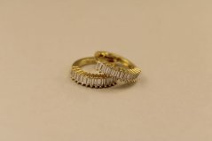 Náušnice - číre zirkóny - zacvakávacie - pozlátené striebro