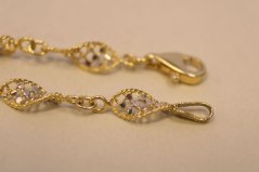 Zlatá retiazka točený vzor, kombinované zlato, 45,5 cm, 9,39 g, 14k 585/1000