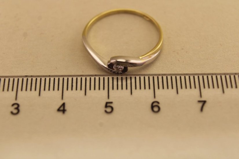 Prsteň- diamant- H/Si2- kombinované zlato- 14 karátov