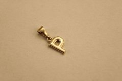 Prívesok - písmeno P - žlté zlato - 14 karátov