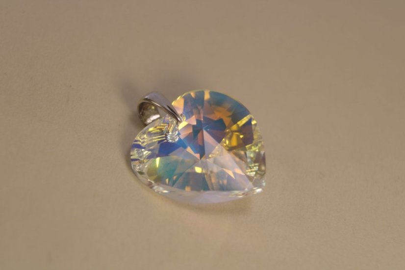 Prívesok-tvar srdca -Swarovski crystals- striebro