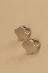 Náušnice- malé kruhy- štvorlístok- zacvakávacie- rhódiované striebro