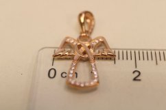 Minimalisticky prívesok Anjela pozlátené striebro, číre zirkóny, 1,31g, 925/1000