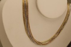 Náhrdelník- retiazkový- Tricolor- vysoký lesk- pozlátené striebro