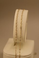 Retiazka - ovalné vzorované očka - žlté zlato - 14K