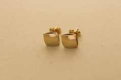 Náušnice - Hladký vzor - Puzetky - Žlté zlato - 14k