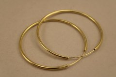 Náušnice-kruhy-hladké-pozlátené striebro