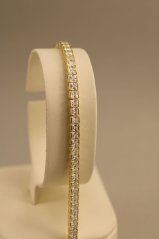 Náramok - tenisový - číre zirkóny - pozlátené striebro