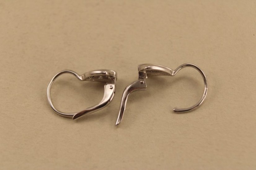 Náušnice-trojuholníky-číre zirkóny-patent-biele zlato-14K