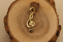 Prívesok- husľový kľúč- pozlátené striebro