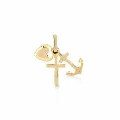 Prívesok -srdce-kotva-kríž-žlté zlato-14 karátov