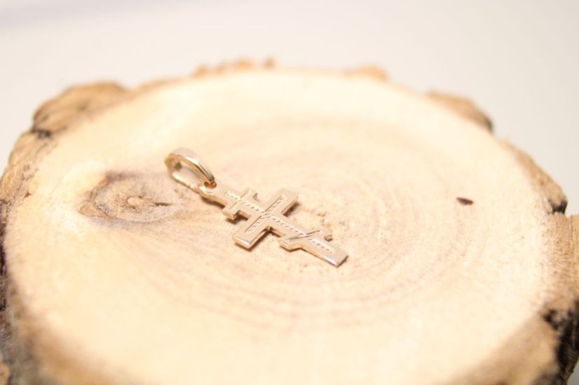 Právoslavný kríž-gravír-ružové zlato-14 karátov