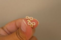 Náušnice-Číre zirkóny-Nekonečno-Puzetky-Žlté zlato-14k