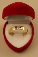 Prsteň- číry zirkón- viacfarebné zlato- 14 karátov