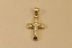 Prívesok-kríž-žlté a biele zlato-14k