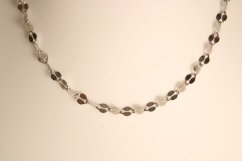 Retiazka-ovalné očka-rhodium-striebro