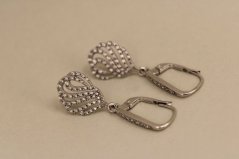 Náušnice- visiace- číre zirkóny- patent- biele zlato- 14 karátov