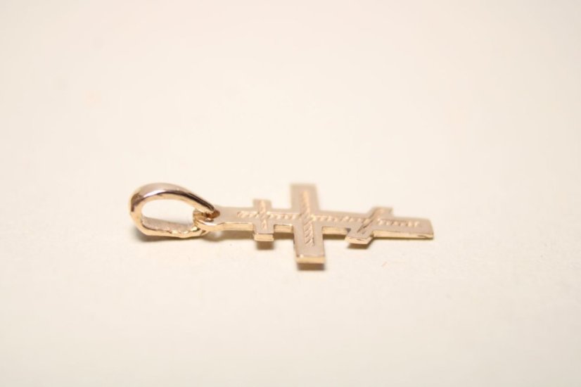 Právoslavný kríž-gravír-ružové zlato-14 karátov