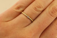 Prsteň- diamanty- 0.02 ct- H/Si2- viacfarebné zlato- 14 karátov