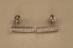 Náušnice- zirkóny- šrúbky- rhodiované striebro