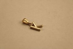 Prívesok - písmeno K - žlté zlato - 14 karátov