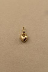 Prívesok- hladké srdiečko- žlté zlato- 14 karátov