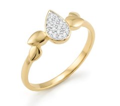 Prsteň-žlté zlato-diamanty 0,050 ct-H/Si-14 karátov