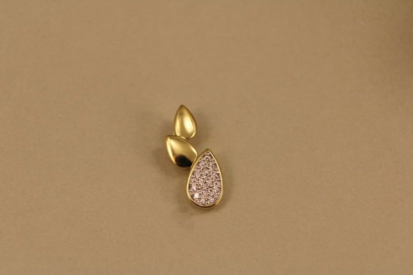Prívesok- žlté zlato-diamanty 0,060 ct-H/Si-14 karátov