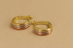 Náušnice- obdĺžníky- francúzsky zámok- kombinované striebro