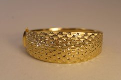 Pevný náramok s trblietavým vzorom-žlté zlato-14 karátov