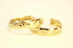 Náušnice gravírované kruhy, žlté zlato, 2,43g, 14k 585/1000