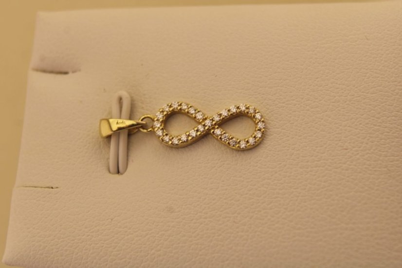 Zlatý prívesok - Zirkónové nekonečno - Žlté zlato - 14k