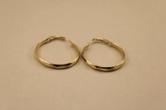 Náušnice - kruhy- gravír-patent- žlté zlato- 14 karátov