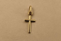 Minimalistický krížik - žlté zlato - 14K