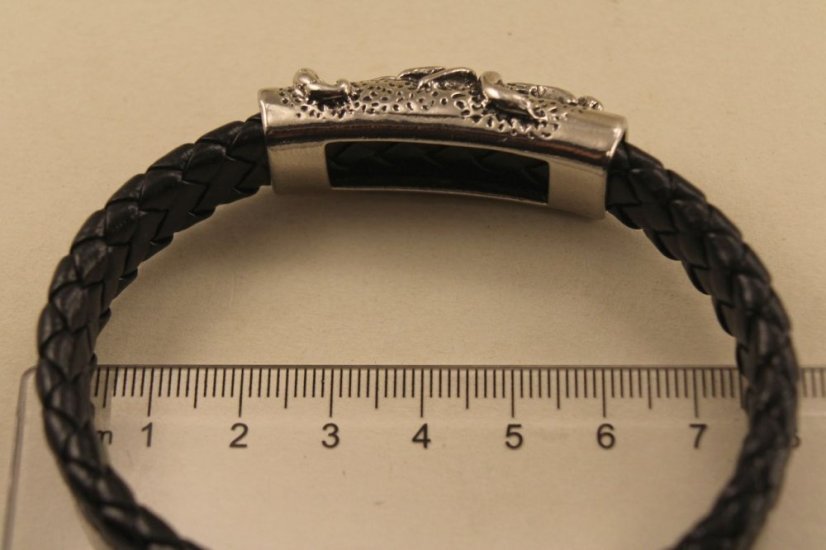 Pletený kožený náramok-škorpión-magnetická spona