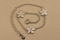 Náramok- opálové kvety- zirkón- rhódiované striebro