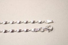 Strieborná retiazka s oválnymi platničkami, rhodium, 45 cm, 3,89 g, 925/1000