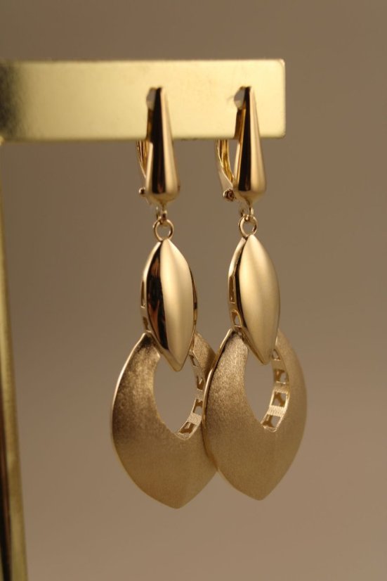 Náušnice- visiace - francúzske zapínanie- žlté zlato- 14 karátov