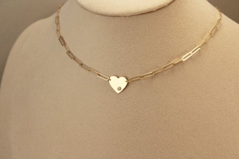 Celebritka-Srdce-Ovalné očká-Žlté zlato-14k