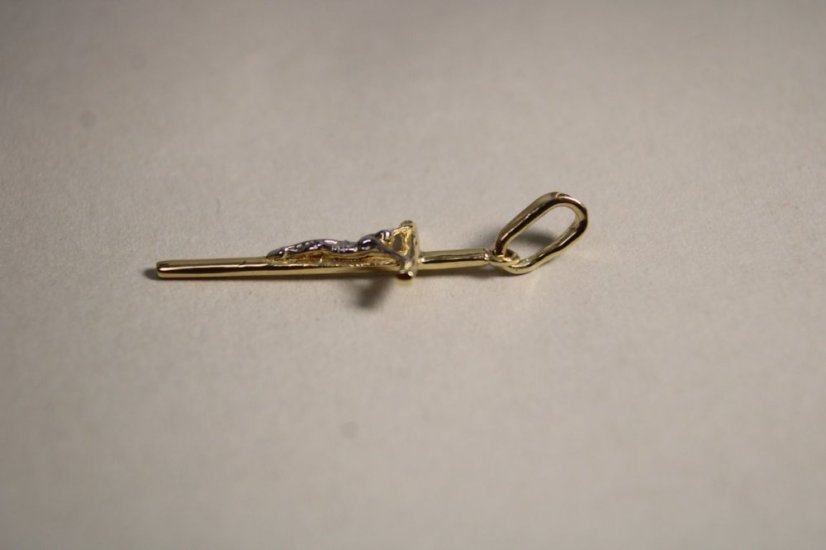 Zlatý prívesok - kríž s telom Ježiša, viacfarebné zlato, 1,04 g, 14K 585/1000