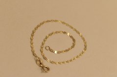 Náramok- ploché očká- žlté zlato- 14K