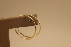 Náušnice- hladké kruhy- zasúvacie- žlté zlato- 14 karátov