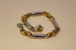 Náramok-vzor Anker striedaný s valčekmi- kombinovaná oceľ